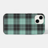 ターコイズのシンプルなタータン柄 iPhoneケース (裏面横)