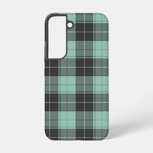 ターコイズのシンプルなタータン柄 SAMSUNG GALAXYケース (裏面)