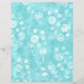 ターコイズのスクラップブック紙の上の白とターコイズブルーの水泡 (正面)