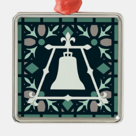 ターコイズのステンドグラスのフルーアのRaincrossのデザイン メタルオーナメント