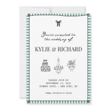 ターコイズのストライプ枠の保存日付