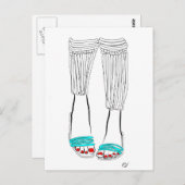 ターコイズのスリッパ ポストカード (正面/裏面)