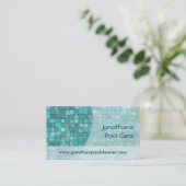 ターコイズのタイルが付いている太陽に照らされた水 名刺 (スタンド正面)