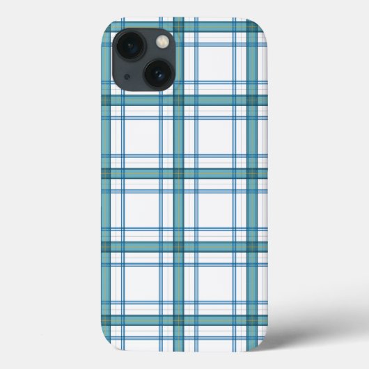 ターコイズのタータン Case-Mate iPhoneケース (裏面)