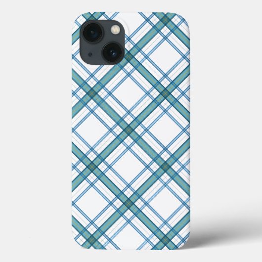 ターコイズのタータン Case-Mate iPhoneケース (裏面)