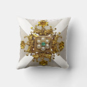 ターコイズのダイヤモンドのブローチのソファーのきらきら光るなジュエリー クッション (裏面)