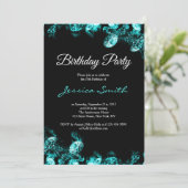 ターコイズのダイヤモンドの誕生会の招待 招待状 (スタンド正面)