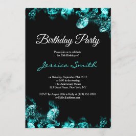 ターコイズのダイヤモンドの誕生会の招待 招待状