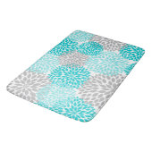 ターコイズのティール(緑がかった色)の灰色の浴室のシャワーの装飾 バスマット (アングル)