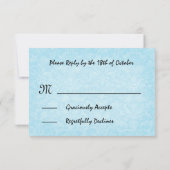 ターコイズのデイジーRSVPの結婚式の応答カードV2 出欠カード (裏面)
