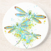 ターコイズのトンボのしぶき コースター (正面)