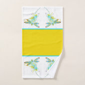 ターコイズのトンボのしぶき バスタオルセット (ハンドタオル)