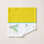 ターコイズのトンボのしぶき バスタオルセット (ウォッシュタオル)