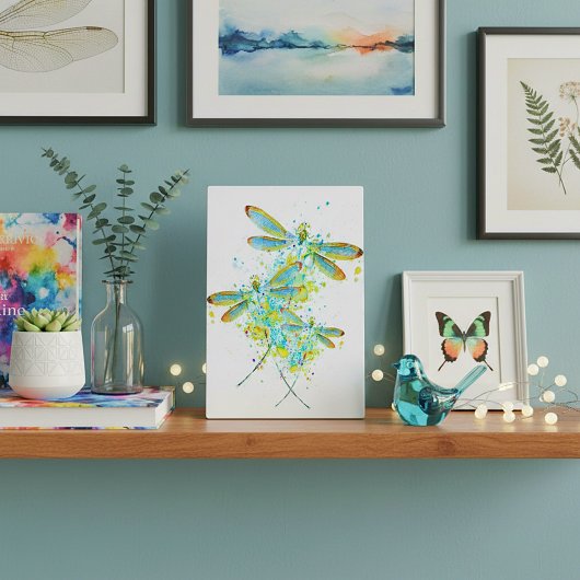 ターコイズのトンボのしぶき フォトプラーク