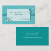 ターコイズのトンボのカスタムな名刺 名刺 (正面/裏面)