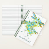 ターコイズのトンボのスパッタジャーナル ノートブック (内側)