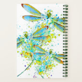 ターコイズのトンボのスパッタジャーナル ノートブック (裏面)