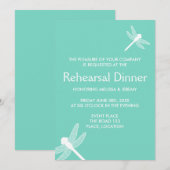 ターコイズのトンボのリハーサルディナー 招待状 (正面/裏面)