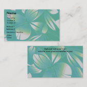 ターコイズのハワイの花柄の名刺 名刺 (正面/裏面)
