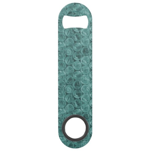 ターコイズのバブルラップパターン スピード栓抜き (正面)