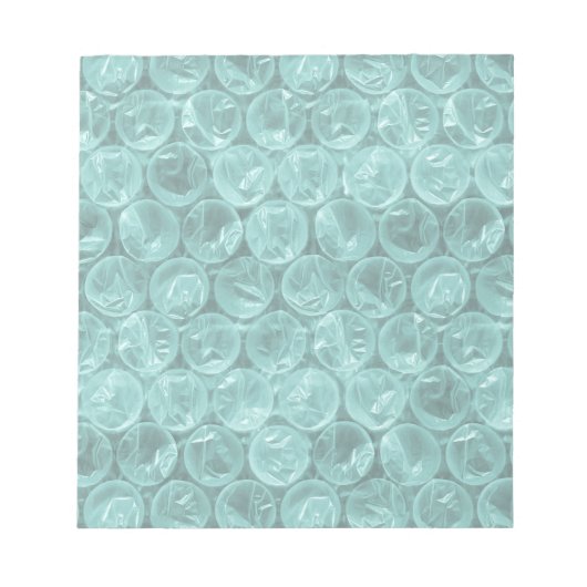 ターコイズのバブルラップパターン ノートパッド (正面)