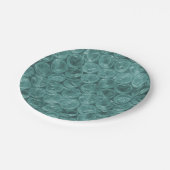 ターコイズのバブルラップパターン ペーパープレート (アングル)