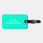 ターコイズのバレーボールの荷物のラベル ラゲッジタグ (裏面横)