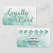 ターコイズのパステル調の水彩画の質ホイルの効果 ロイヤリティカード (正面/裏面)