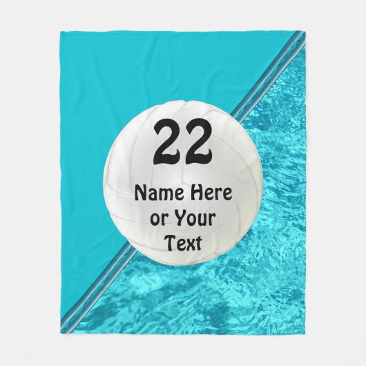ターコイズのパーソナライズなバレーボールのフリースブランケット フリースブランケット (正面)