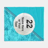ターコイズのパーソナライズなバレーボールのフリースブランケット フリースブランケット (正面(横))