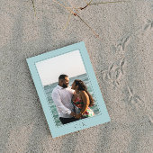 ターコイズのヒトデのモノグラム写真 セーブザデート