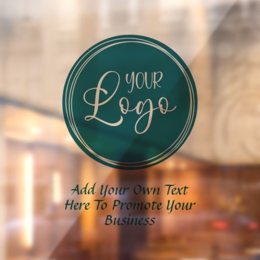 ターコイズのビジネスロゴとプロモーションテキスト ウィンドウサイン (シート2)