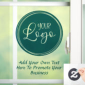 ターコイズのビジネスロゴとプロモーションテキスト ウィンドウサイン (ホーム)