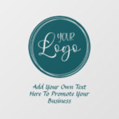 ターコイズのビジネスロゴとプロモーションテキスト ウィンドウサイン (シート)