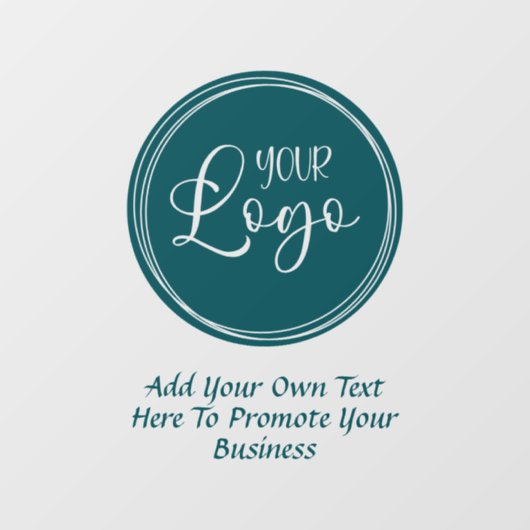 ターコイズのビジネスロゴとプロモーションテキスト ウィンドウサイン (シート)