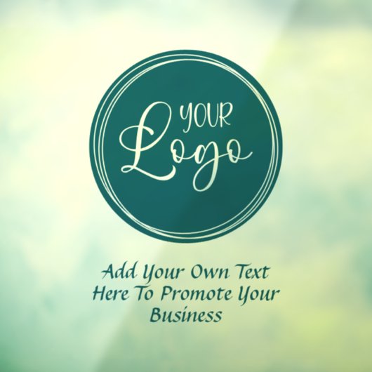 ターコイズのビジネスロゴとプロモーションテキスト ウィンドウサイン (シート3)