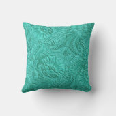 ターコイズのフェイクなLaetherのプリントの装飾用クッション クッション (裏面)