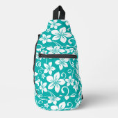 ターコイズのブルーハワイ柄 スリングバッグ (正面)
