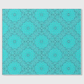 ターコイズのペイズリーのバンダナのスカーフの生地のプリント ラッピングペーパー (フラット)