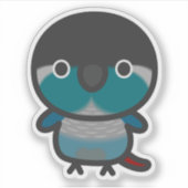 ターコイズのホオミドリアカオウロコインコ シール (正面)