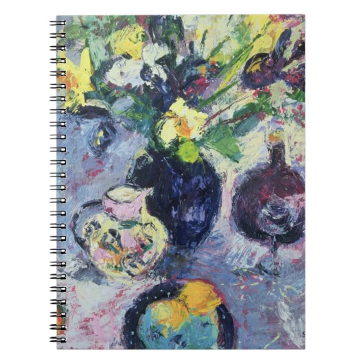 ターコイズのボトル2002年が付いている静物画 ノートブック (正面)