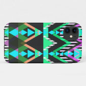 ターコイズのポップ・アートのなアズテック人 Case-Mate iPhoneケース (裏面(横))