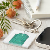 ターコイズのポータブルの洗面所 キーホルダー (正面右)