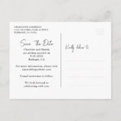 ターコイズのメイソンジャーと木のハートの結婚式 Save The Date 案内ポストカード (裏面)