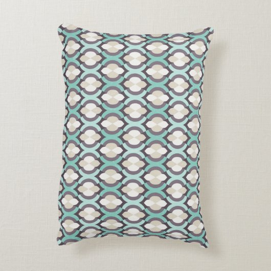 ターコイズのモトッコ人パターン アクセントクッション (裏面(縦))