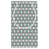 ターコイズのモトッコ人パターン スモールペーパーバッグ (裏面)