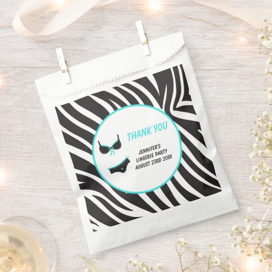 ターコイズの下着パーティー感謝祭 フェイバーバッグ (クリップ留めされた状態)