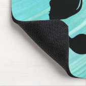 ターコイズの人魚のシルエットのマウスパッド マウスパッド (コーナー)