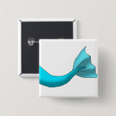 ターコイズの人魚の尾 缶バッジ (正面&裏面)