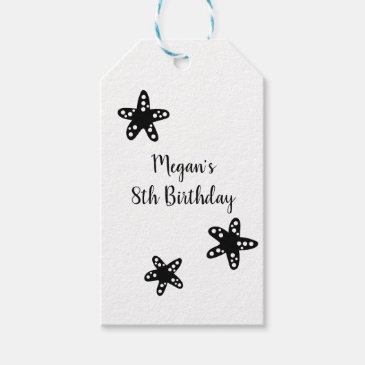 ターコイズの人魚パーティー ギフトタグ (正面)